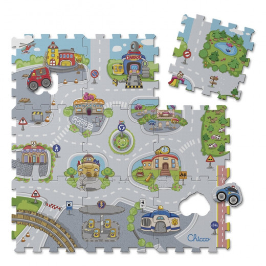 Chicco - Soft Puzzle Mat City (9 Pieces)