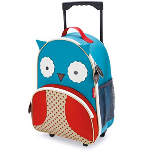 Skip Hop Zoo Little Kid Travel Rolling Luggage Backpack - Owl