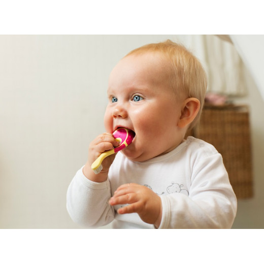 فرشاة أسنان الأطفال من جوردان, 0-2 سنة, فرشاة ناعمة, اللون الزهري