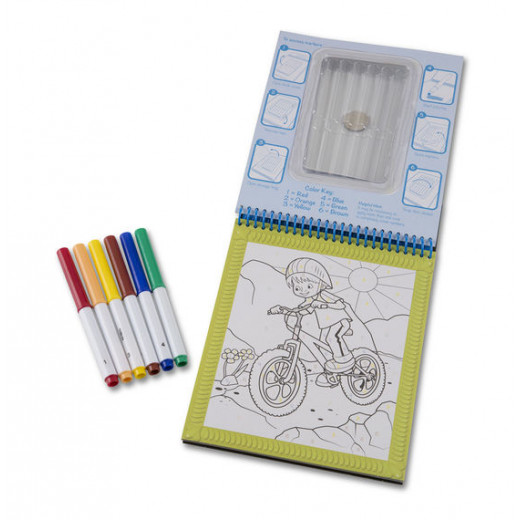 Melissa & Dough On the Go Color by Numbers Kids' Design Boards With 6 Markers - Blue