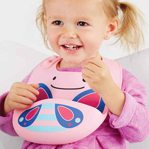 SkipHop Zoo Fold and Go Silicone Bib - Butterfly