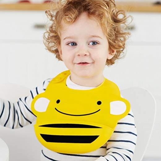 SkipHop Zoo Fold and Go Silicone Bib - Bee