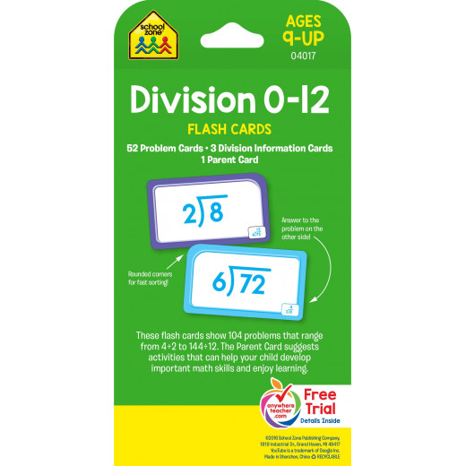School Zone - Division 0-12 Flash Cards
