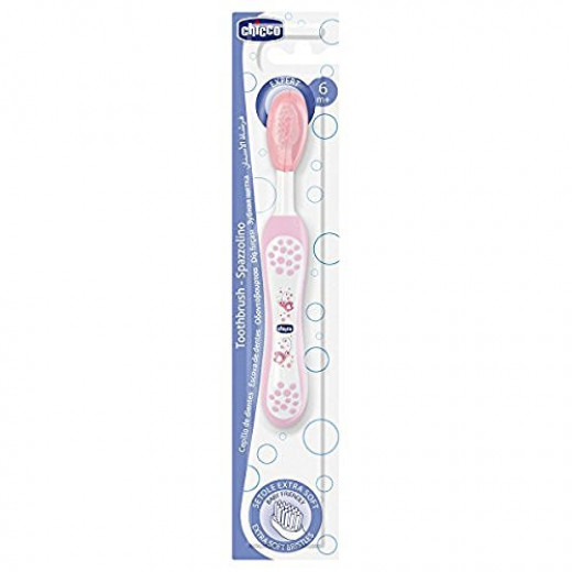 Chicco Milk Teeth Toothbrush +6m, Pink