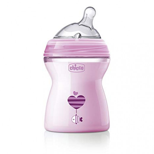 Chicco Natural Feeling Baby Bottle +2 months, 250 ml, Pink