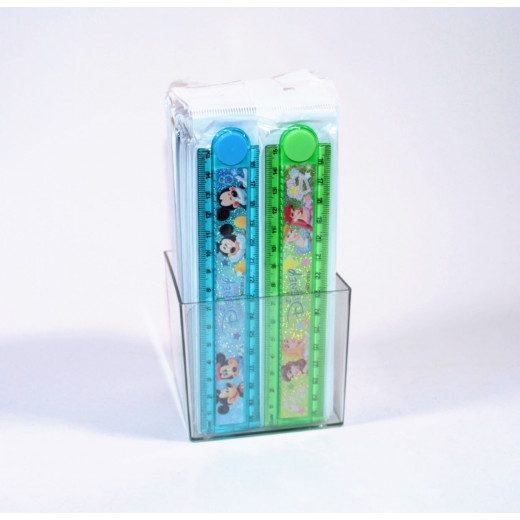 Mickey Mouse Plastic Ruler, 30 cm, Green or Blue - أخضر