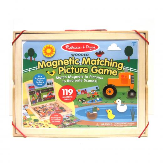 Melissa & Doug Wooden Magnetic Matching Picture Game