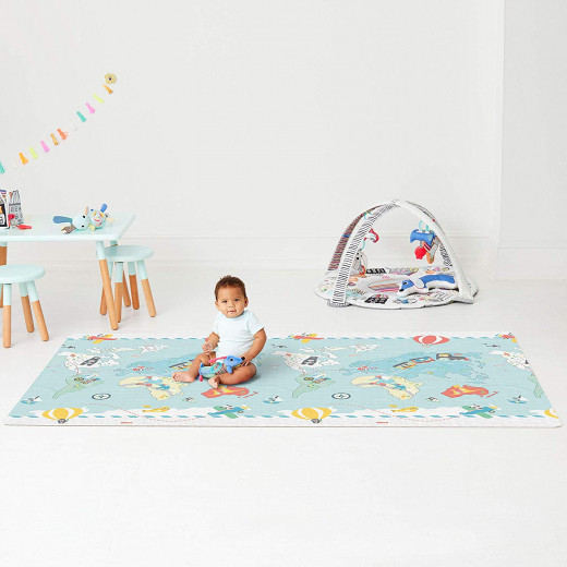 Skip Hop Little Travelers Reversible Waterproof Foam Baby Play Mat, Multi Colored, 86" X 52"