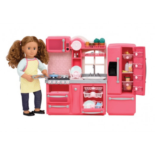 Our Generation Gourmet Kitchen Set For Doll, Pink