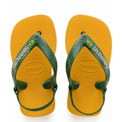 Havaianas Baby Flip Flops Brasil Logo Geel, Size 21