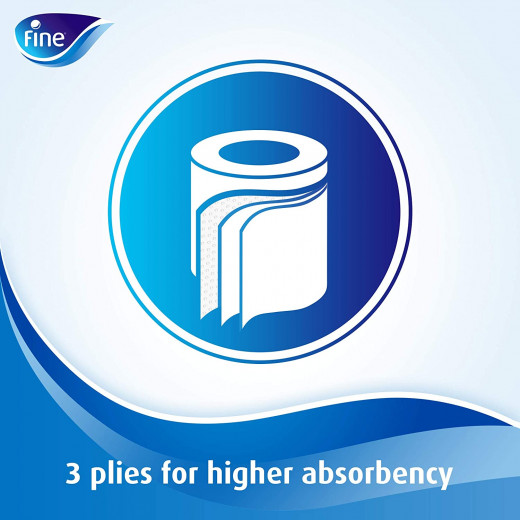 Fine, Sterilized Toilet Paper, Deluxe, 150 sheets x3 Ply, pack of 4 rolls