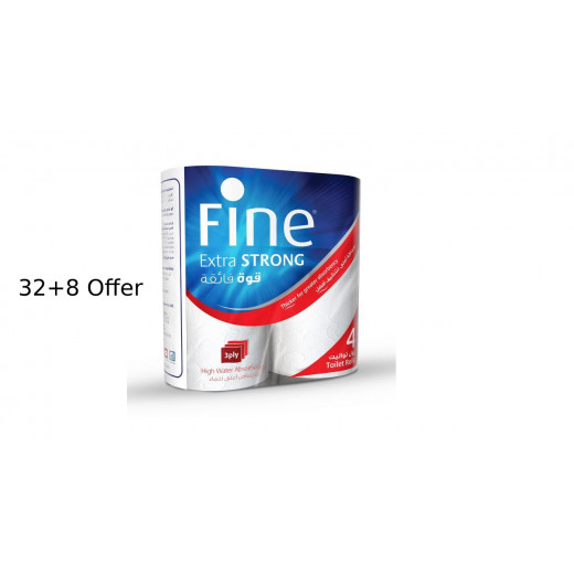 Fine Toilet Paper Extra Soft 180 Sheets, Pack of (32+8 Free)