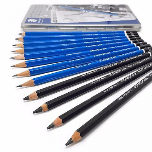 Staedtler Mars® Lumograph® Artists and Drawing Pencils Pack of 12 Assorted Degrees