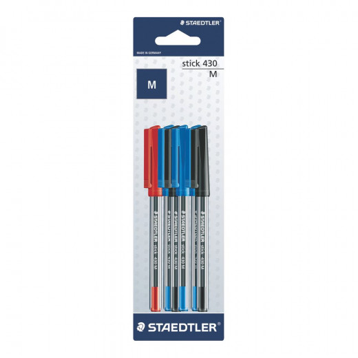 Staedtler Stick 430 - Ballpoint Pen, Multi Color, Pack of 6