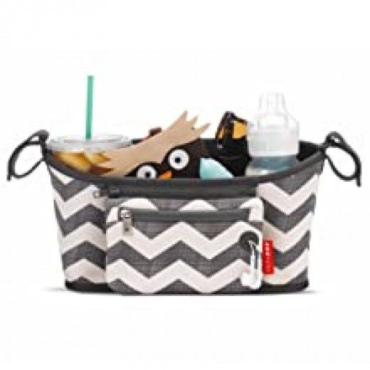 Skip Hop Universal Stroller Organizer: Insulated Beverage and Essentials Stroller Caddy, Chevron