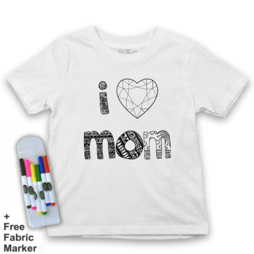 تي شيرت للأطفال, بتصميم كلمة أنا أحب أمي, 4 سنوات من ملبس