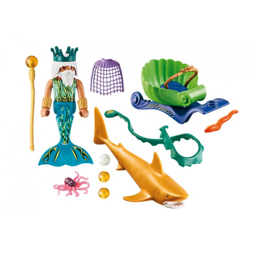 Playmobil King Of The Sea With Shark Carriage 19 Pcs For Children