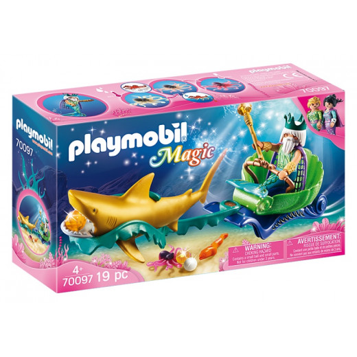 Playmobil King Of The Sea With Shark Carriage 19 Pcs For Children