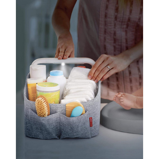 Diaper Caddy Organizer with Touch Sensor Night Light, Nursery Style من سكيب هوب