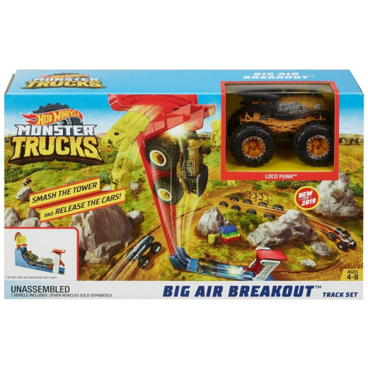 Hot Wheels Monster Toy Truck Slam Launcher Play Set, Multicolour