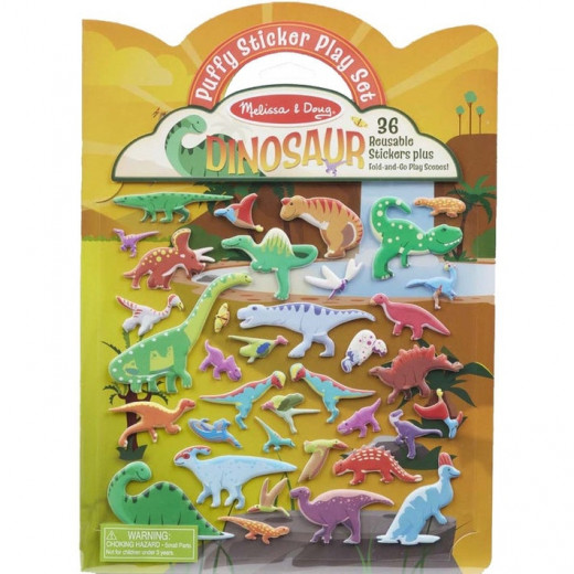 Melissa & Doug Reusable Puffy Sticker Kit, Dinosaurs Design