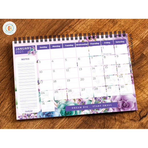 InterestinGadgets Floral Personalized Monthly Planner for 2021