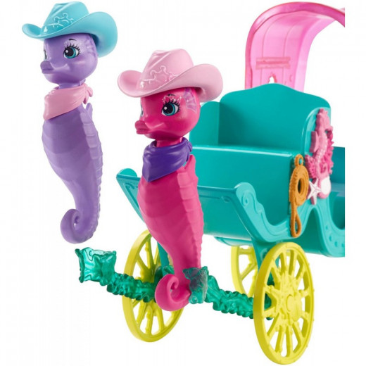 Enchantimals Sandella Seahorse, Friends and Western-styled Coach Doll