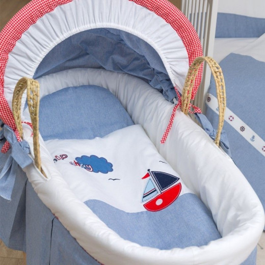 Funna Moses Basket Marine  Blue