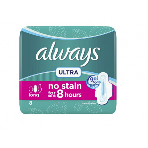 ALWAYS Ultra Thin Long Sanitary Pads, 8 count