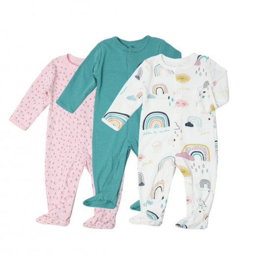 Colorland  Baby Romper, 3 Pieces, 0-3 Months