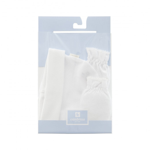 Cambrass - Cap and Mittens Liso White