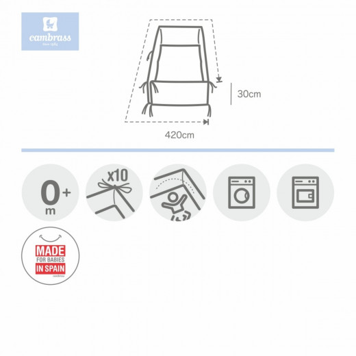 Cambrass - Cot Bumper 420x30x3 cm Liso E White