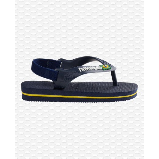 Havaianas Baby Brasil Logo II Navy Blue/citrus Yellow Size 20