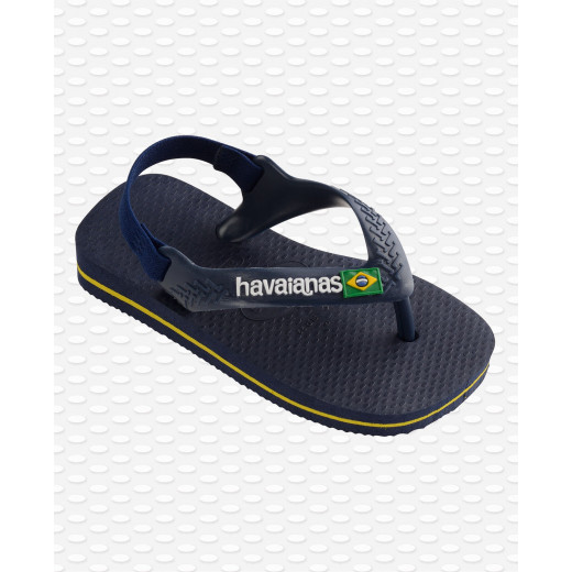 Havaianas Baby Brasil Logo II Navy Blue/citrus Yellow Size 25-26