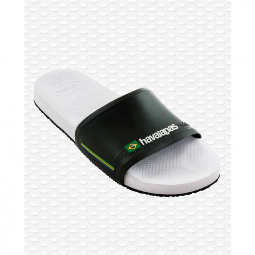 Havaianas Slide Brasil Flip Flop, White And Black Color