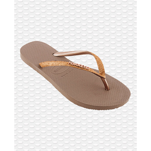 Havaianas Kids Slim Shiny Rose Gold Size 25-26