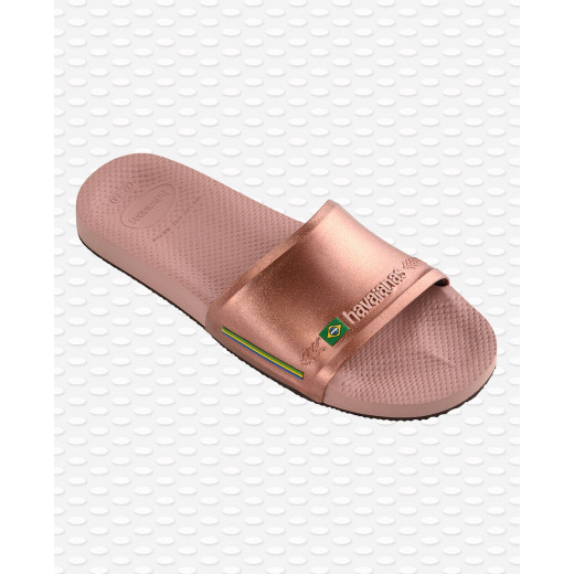 Havaianas Slide Brasil Rose/Gloden Blush Size 39-40