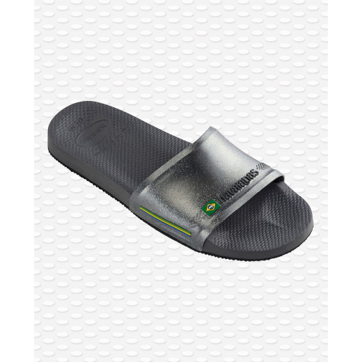 Havaianas Slide Brasil Flip Flop, New Graphite