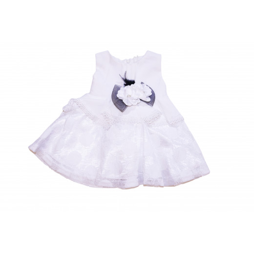 Ajimi Baby Girls' Dress, 18 Months, White With Flower