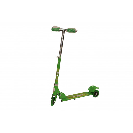 Scooter With Front and Back Wheels, Green