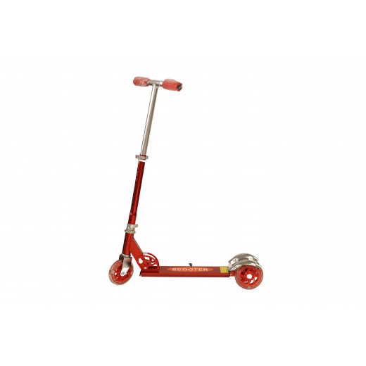 Scooter With Front and Back Wheels, Red