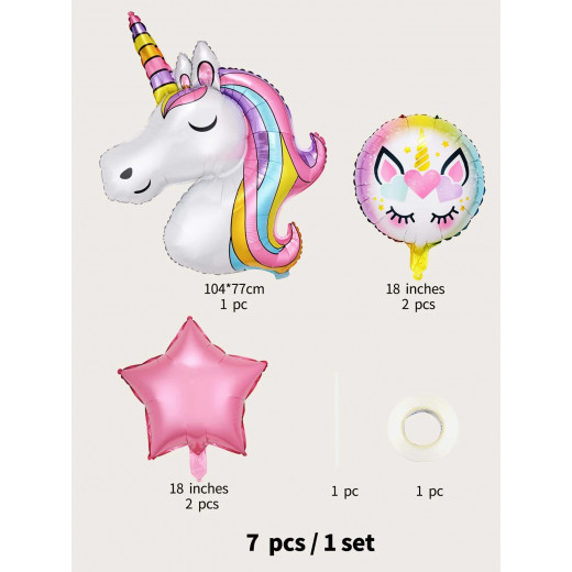 7pcs Unicorn Balloon Set
