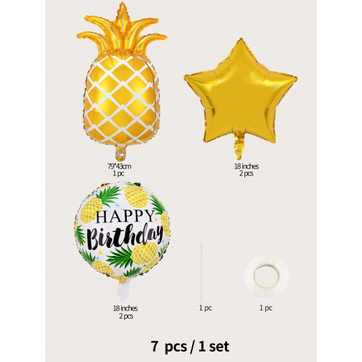7pcs Pineapple Birthday Balloon Set