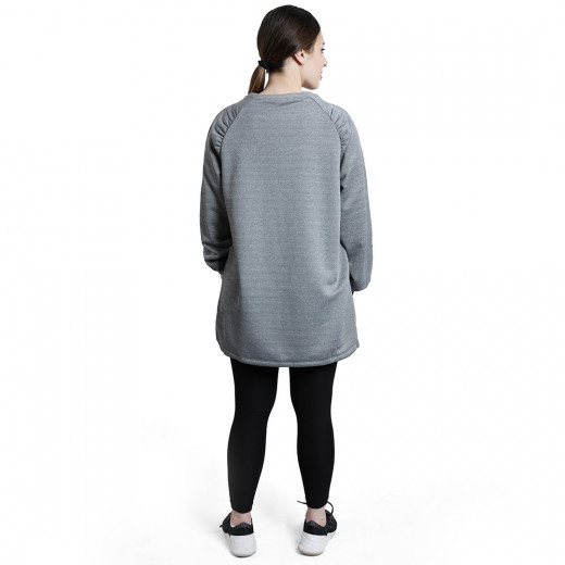 RB Women's Oversized Lounge Sweatshirt , (S/M) , Light Grey