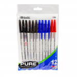 Bazic Pure Stick Pen,  Assorted Color,  12 Pens