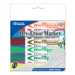 Bazic Bright Color Chisel Tip Dry-Erase Markers (12/Pack)