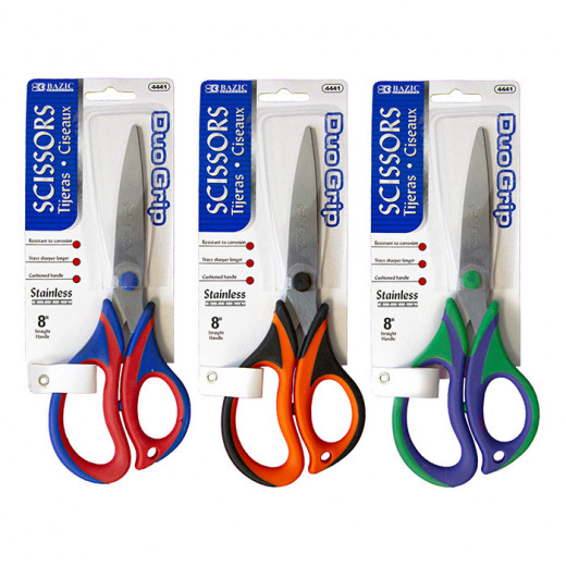 Bazic Two-Tone Soft Grip Stainless Steel Scissors