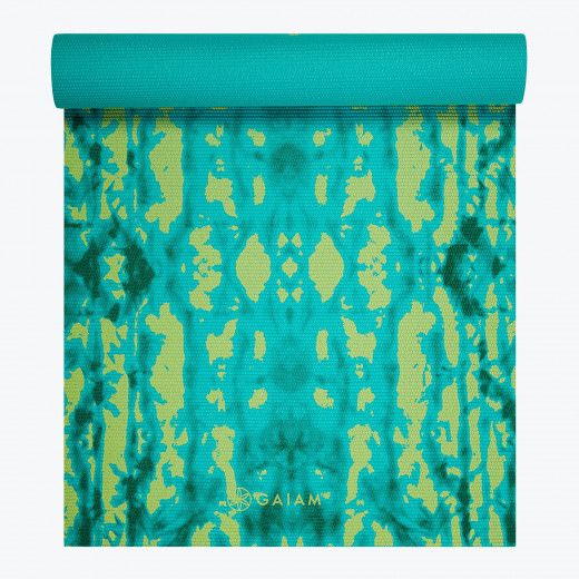 Gaiam 6mm Yoga Mat Reversible Turquoise Lotus