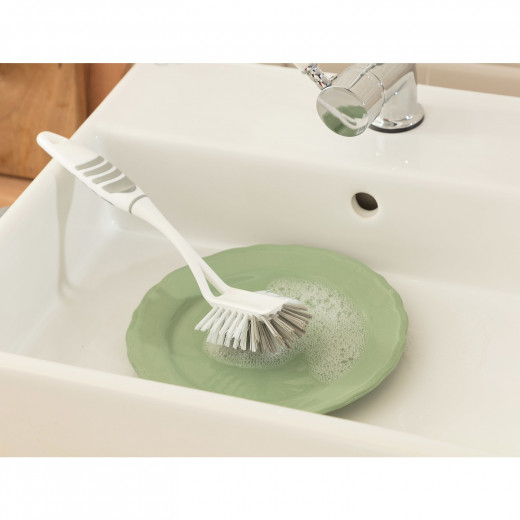 Madame Coco Graque Dish Brush - White / Gray