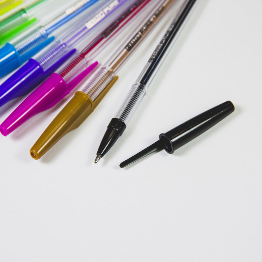 Bazic Pure Neon Color Stick Pen,10 Pens